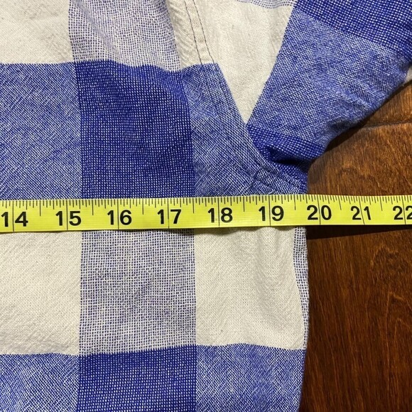 Denim & Supply Ralph Lauren Vtg Checkered Button Down Blue Cream Shirt Women's S - Picture 9 of 10